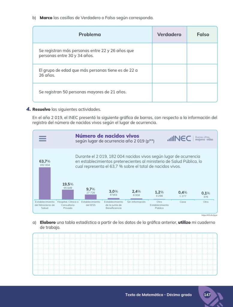 MATEMÁTICA Educación General Básica - Subnivel Superior 10 D - Página 148 - Ejercicios Resuelto