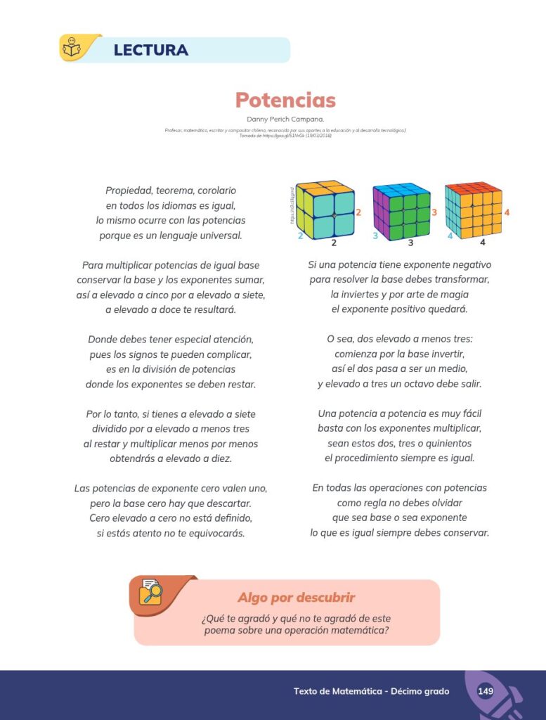 MATEMÁTICA Educación General Básica - Subnivel Superior 10 D - Página 150 - Contenido informativo Resumido