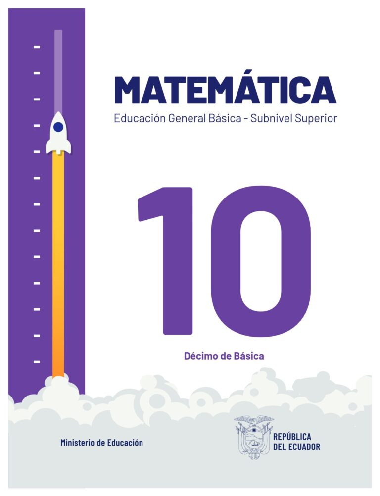 Portada del libro MATEMÁTICA Educación General Básica - Subnivel Superior 10 Décimo de Básica