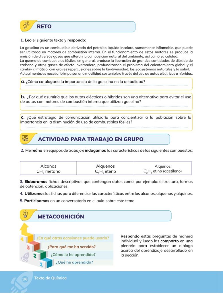 Química – Bachillerato General – 1 (Primero de Bachillerato) - Página 109 - Contenido informativo Resumido