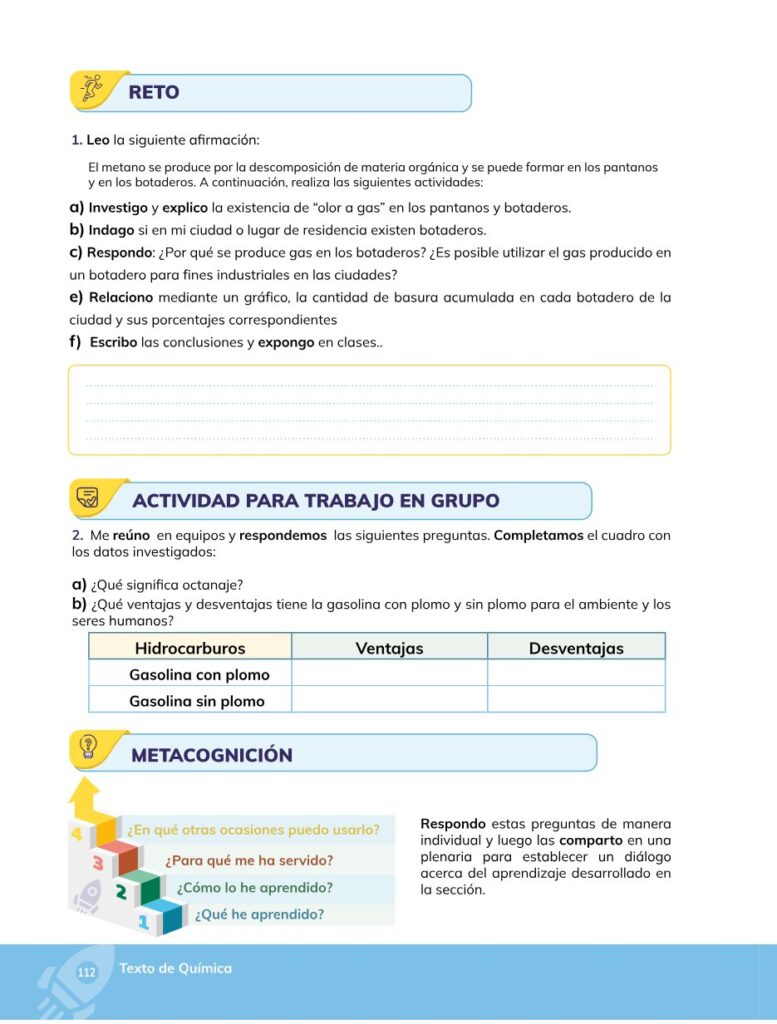 Química – Bachillerato General – 1 (Primero de Bachillerato) - Página 113 - Contenido informativo Resumido