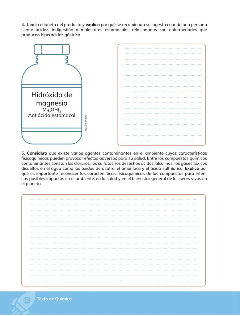 Química – Bachillerato General – 1 (Primero de Bachillerato) - Página 171 - Contenido informativo Resumido