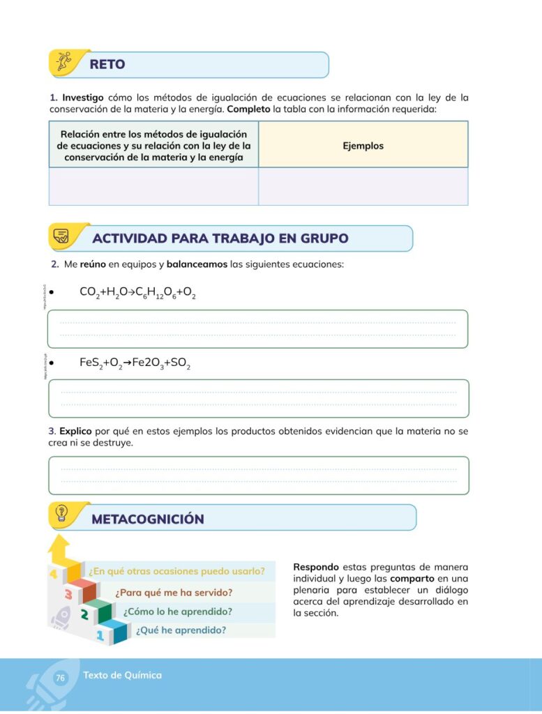 Química – Bachillerato General – 1 (Primero de Bachillerato) - Página 77 - Contenido informativo Resumido