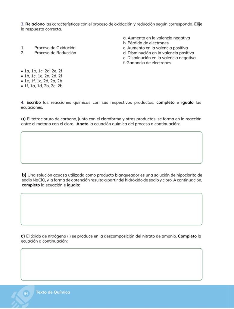Química – Bachillerato General – 1 (Primero de Bachillerato) - Página 85 - Contenido informativo Resumido